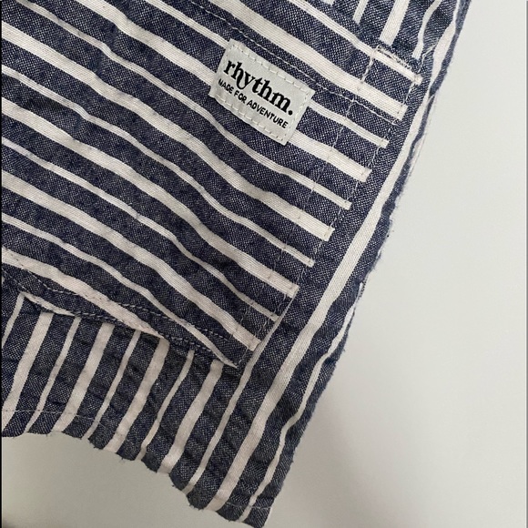 Blue Striped Overall Shorts / Rhythm - Picture 9 of 11